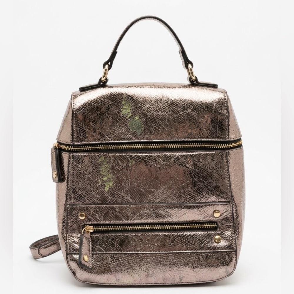Dream Control metallic textured convertible backpack purse